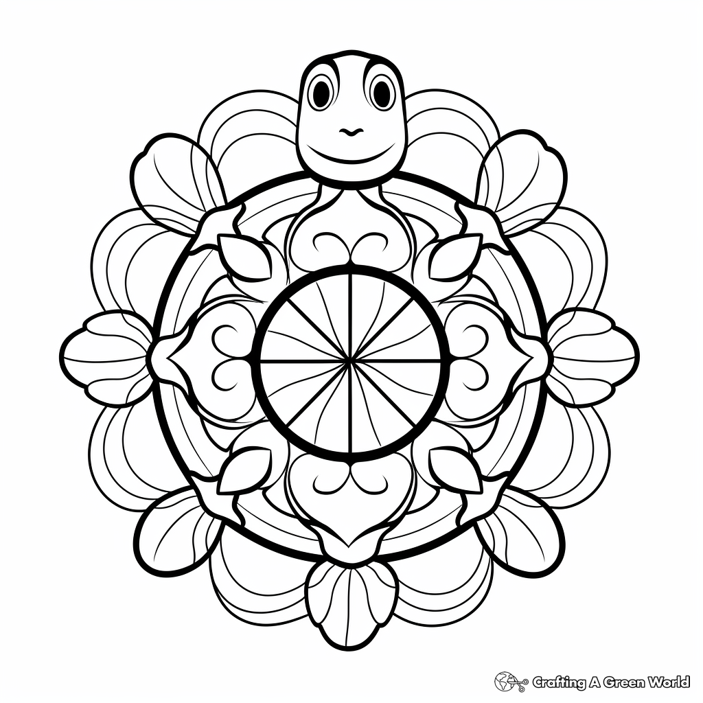 Turtle mandala coloring pages