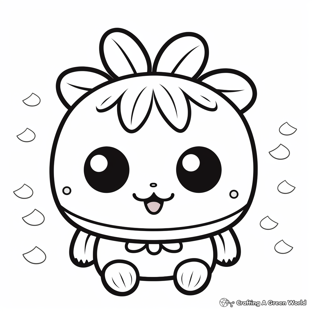 Kawaii frog coloring pages