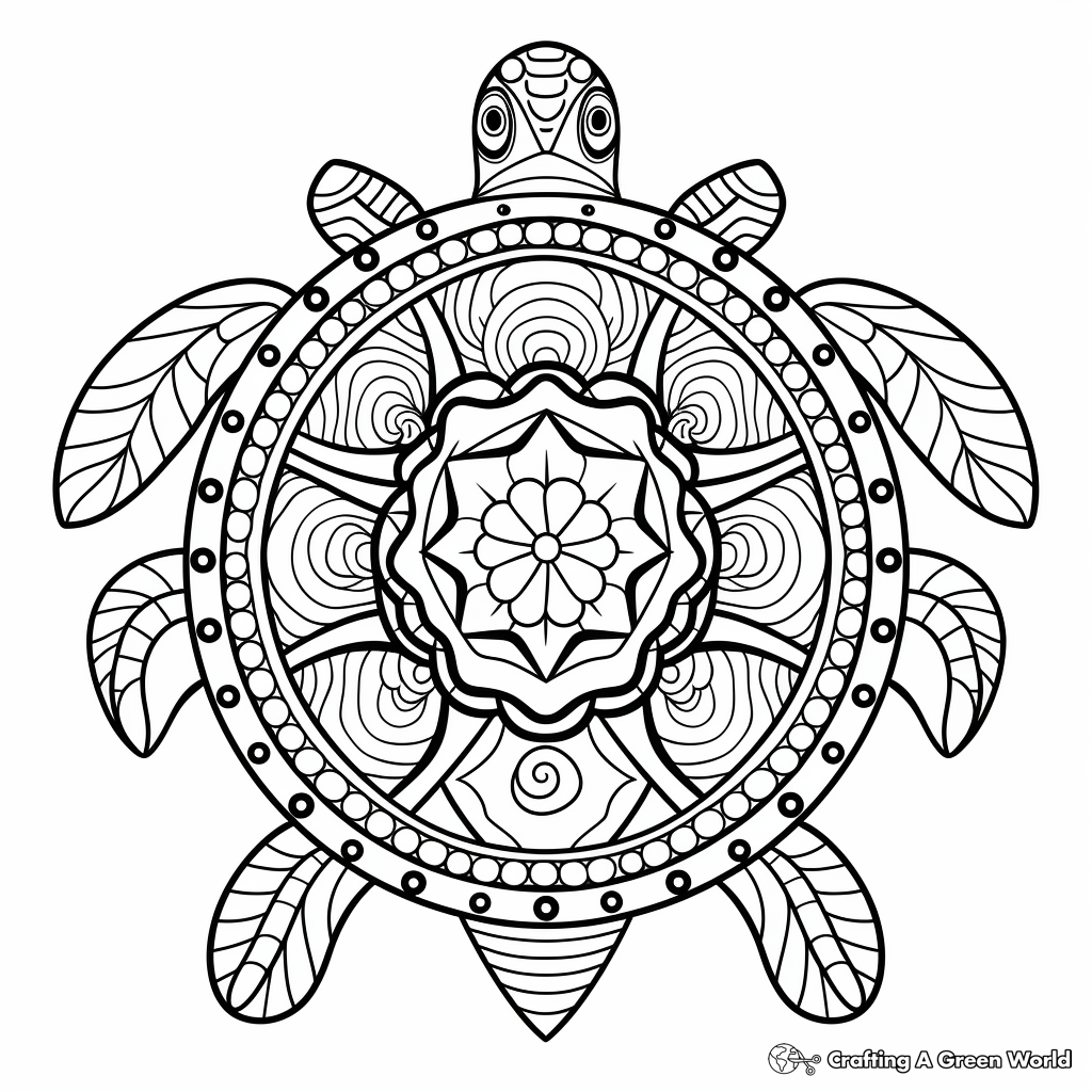 Turtle mandala coloring pages