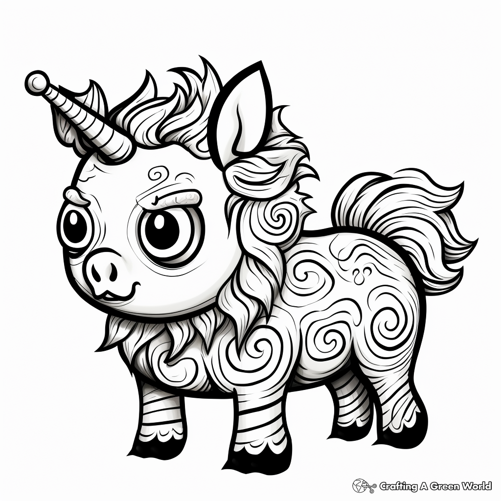 Pugicorn coloring pages