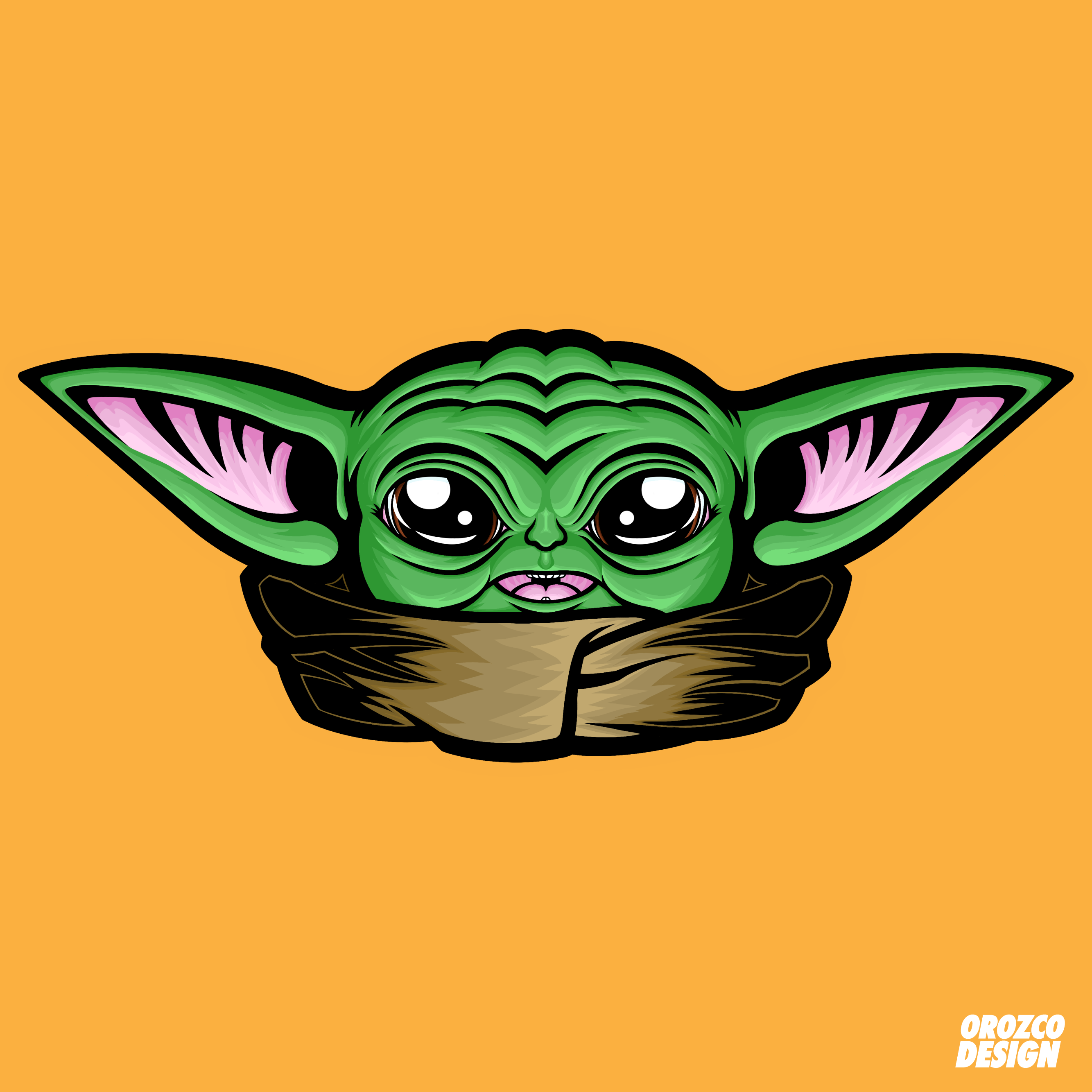 Star wars baby yoda illustration by roberto orozco on