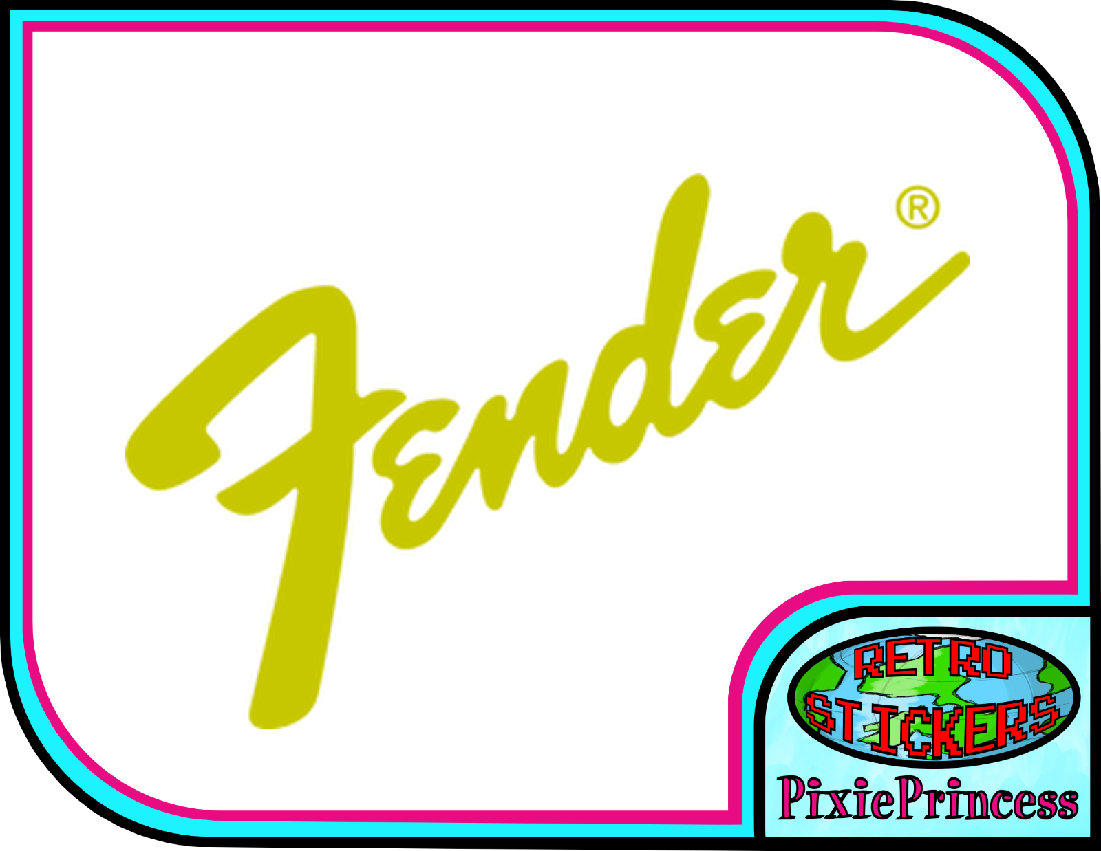 Fender guitar bass logo a vinyl sticker car bike truck wrap wall window decal