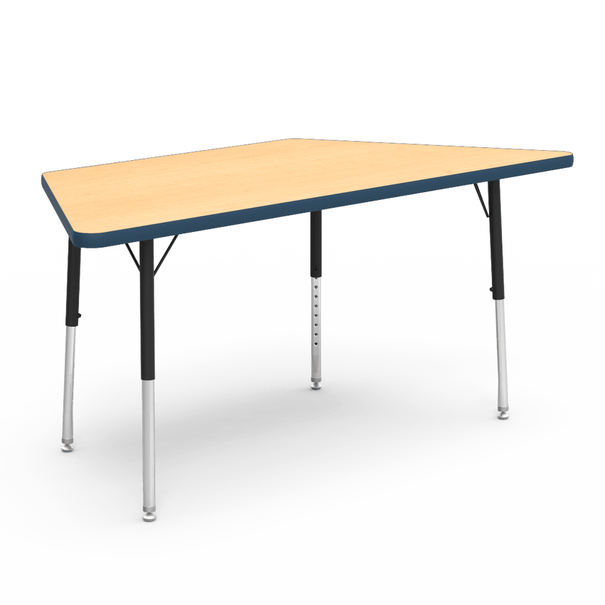 Trapezoid activity table with heavy duty laminate top