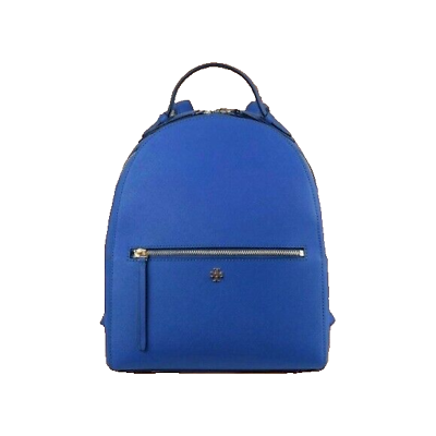 Tory burch womens emerson safiano leather gold hardware backpack bondi blue