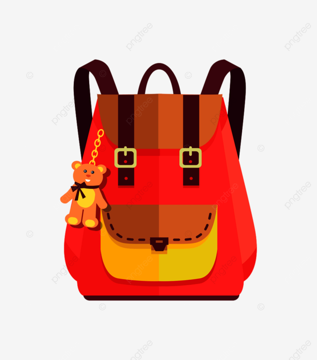 Big teddy bear clipart transparent background rucksack for girl with cute teddy bear and big pocket locked on metal fastener vector illustration isolated on white in for backpacker png image for free