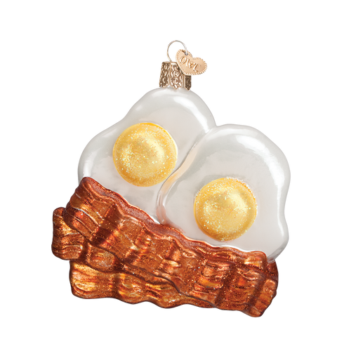 Bacon and eggs glass ornament by old world christmas