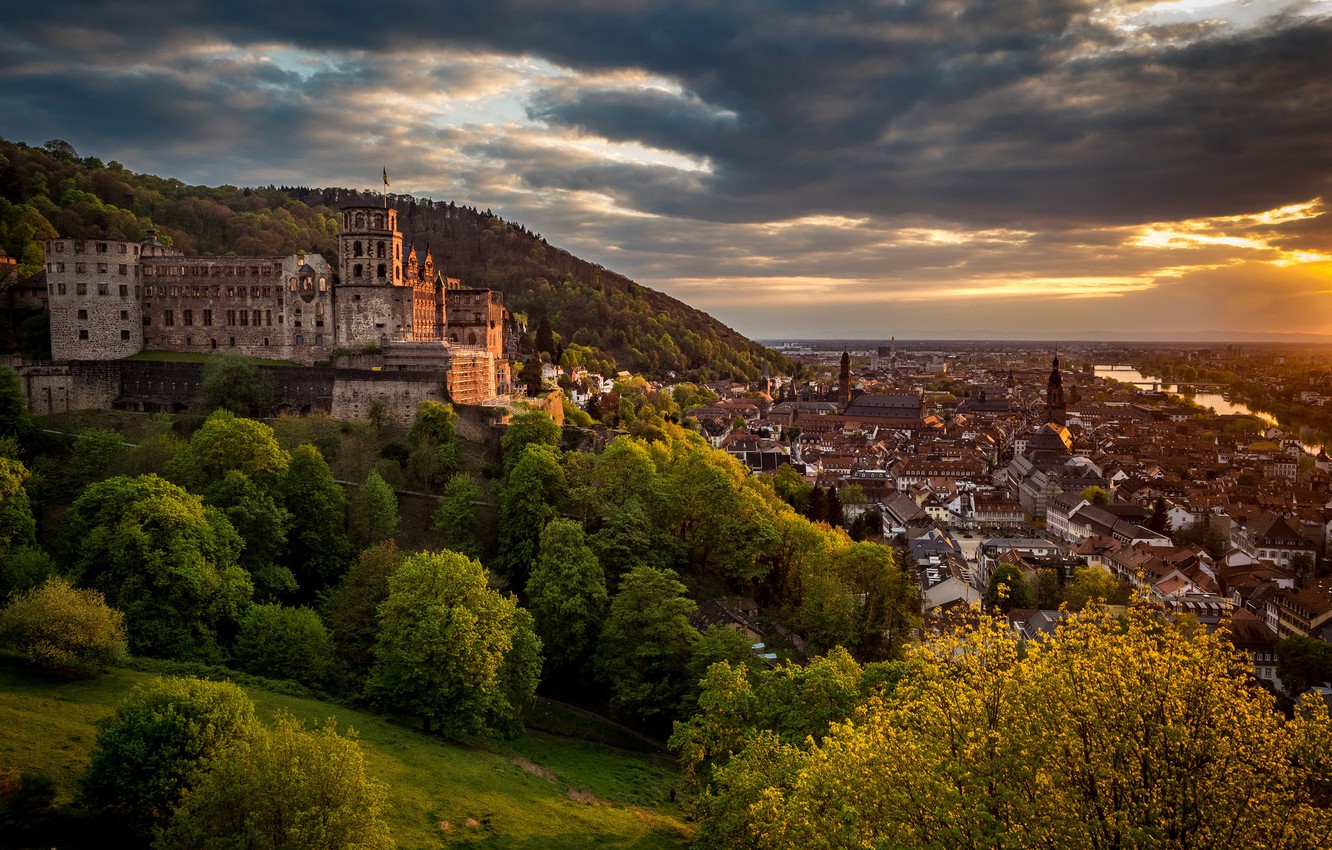 Wallpaper trees castle germany panorama germany baden