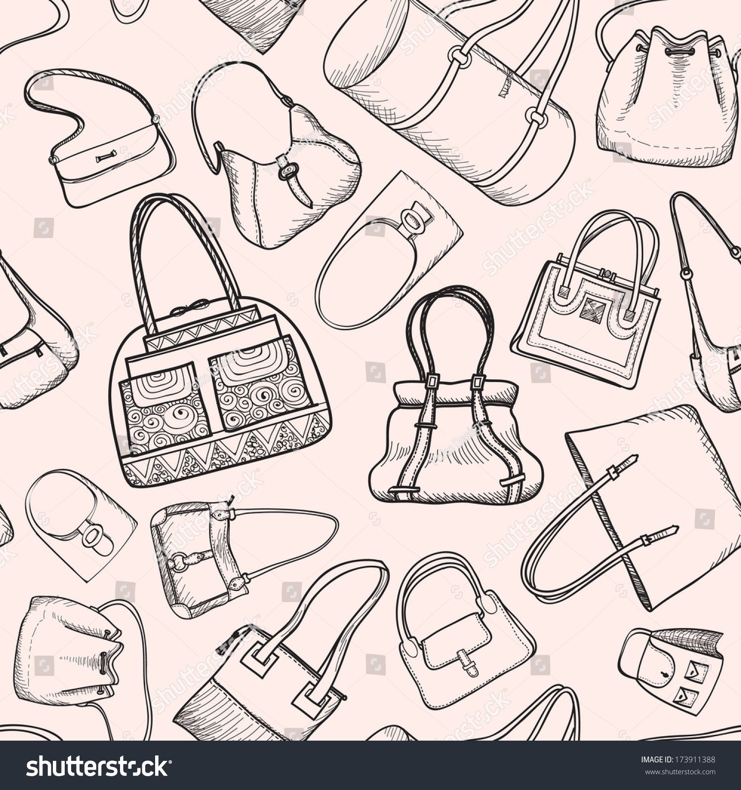 Handbags set fashion accessory wallpaper bag stock vector royalty free