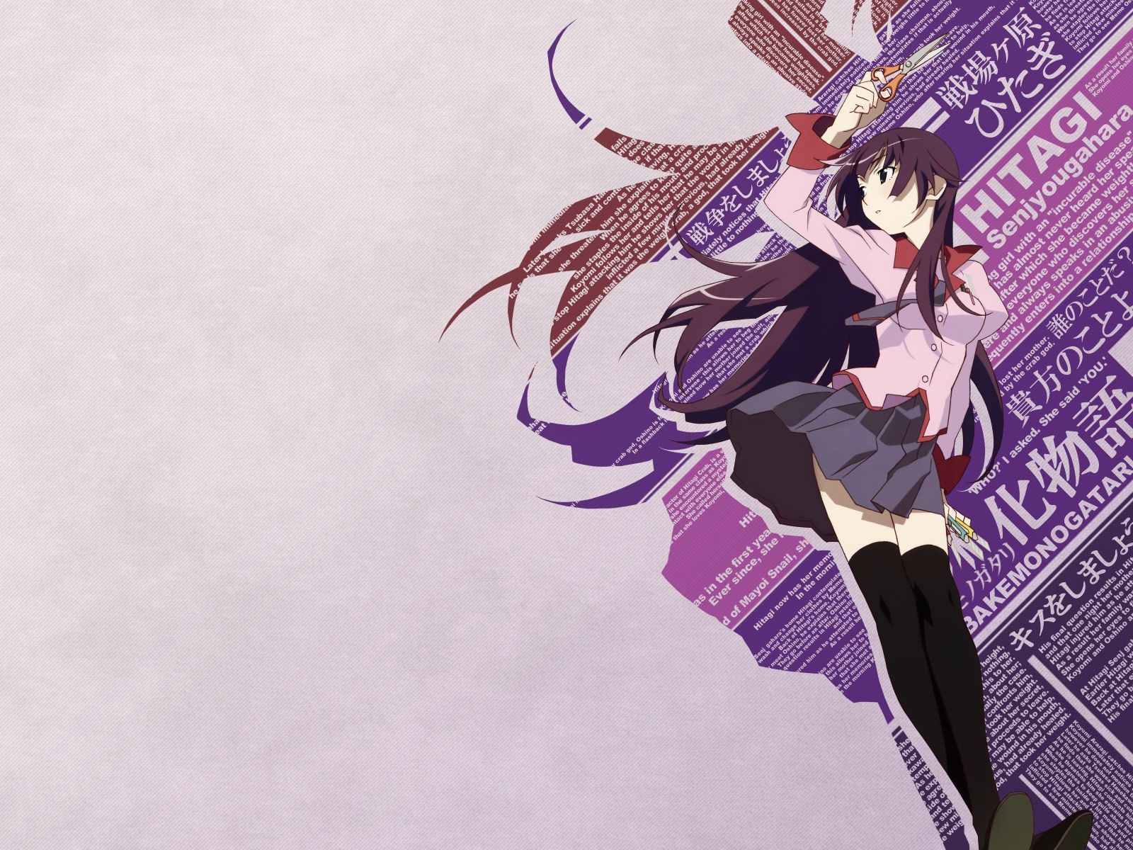 Hitagi senjougahara wallpaper bakemonogatari anime fotos en alta definiciãn ilustraciones