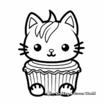 Cat cupcake coloring pages