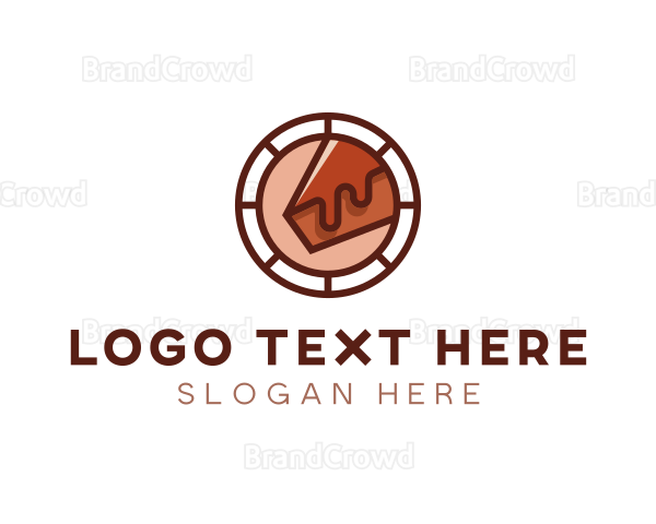 Chocolate cake dessert logo logo maker