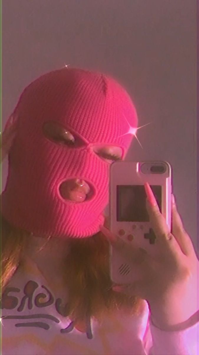 Pink ski maskð instagramitsmaliaa hood wallpapers mask girl girl gang aesthetic