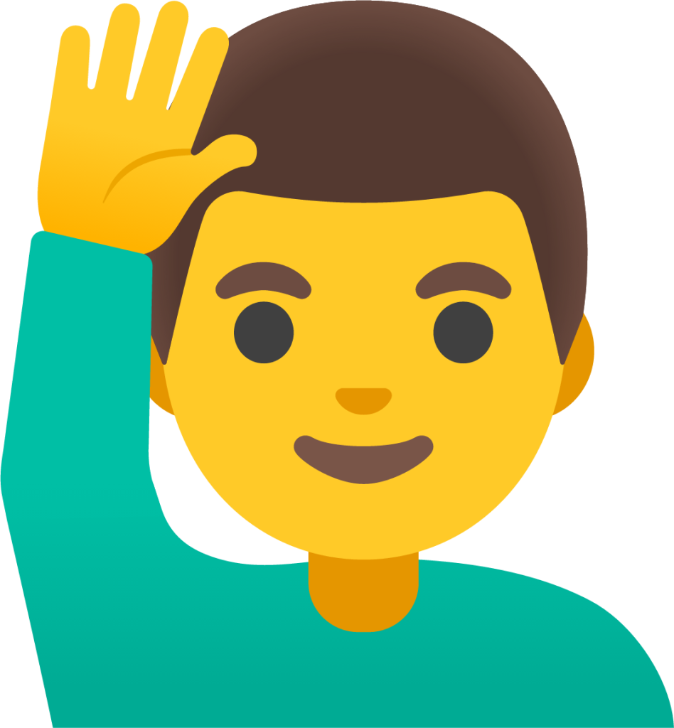 Man raising hand emoji