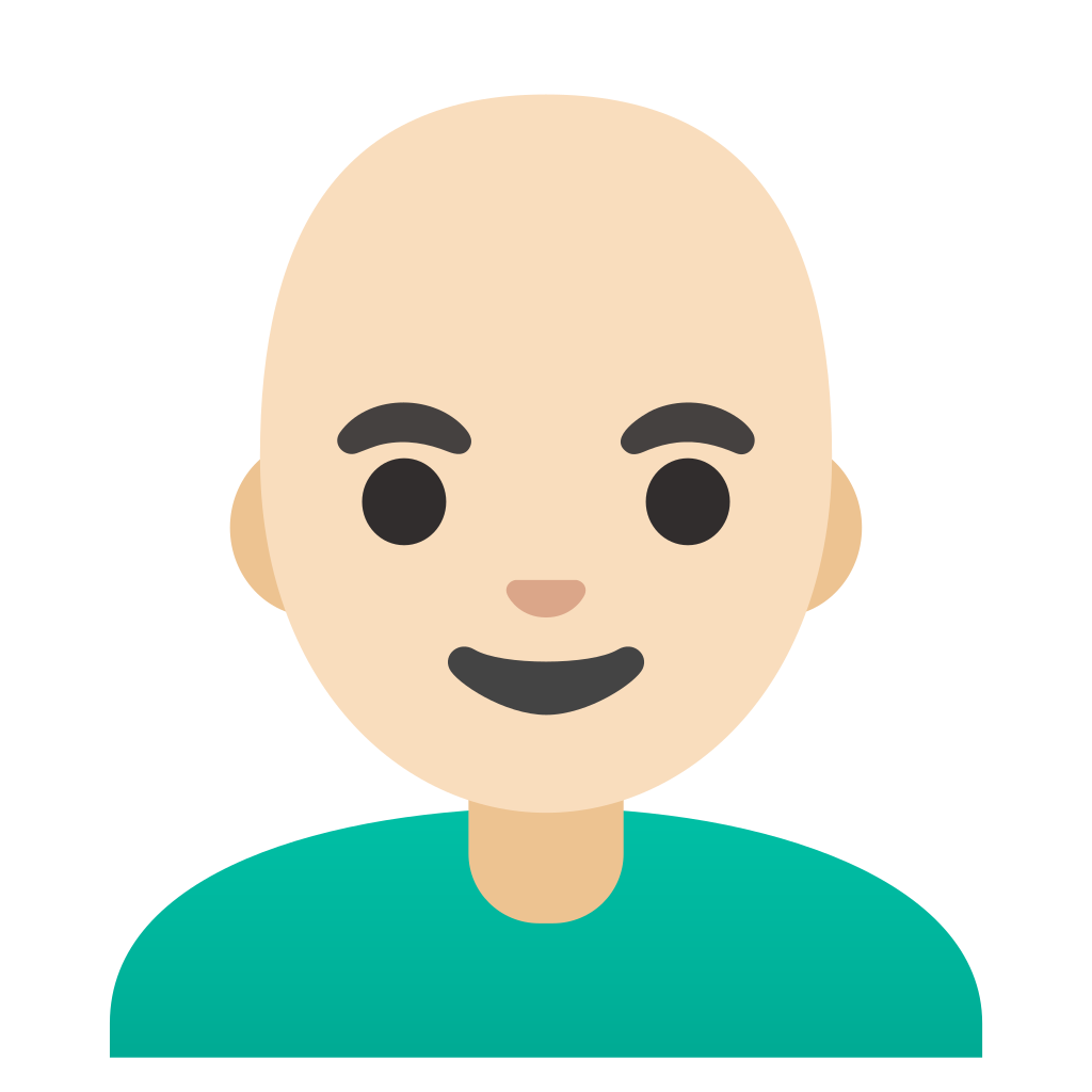 Ððð homem pele clara e careca emoji