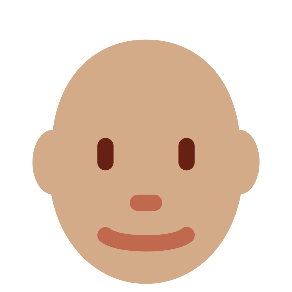 Ððð man medium skin tone bald emoji