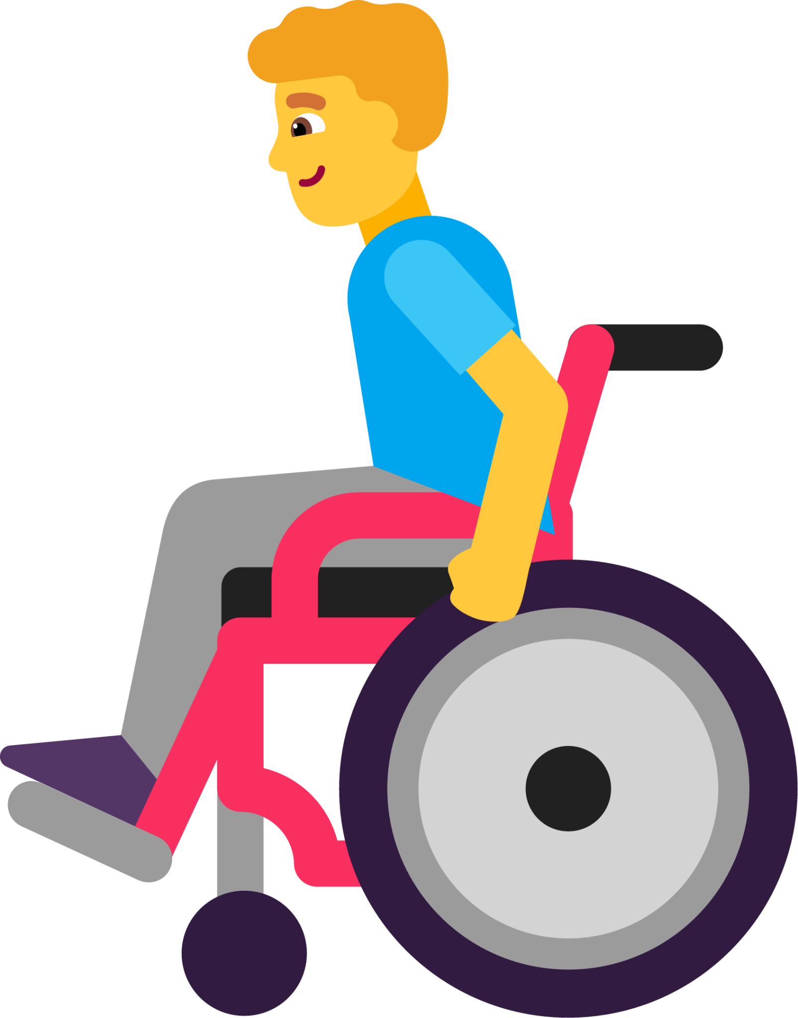 Man in manual wheelchair default emoji