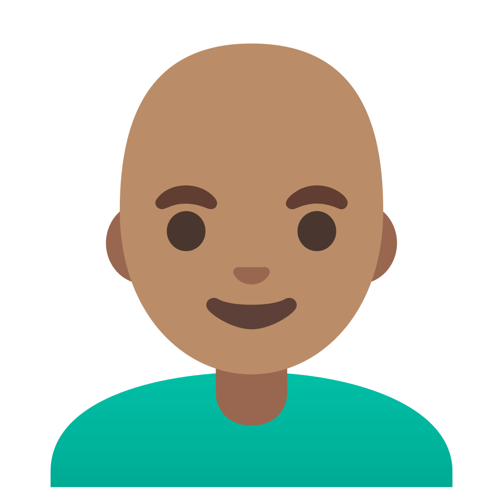 Ððð man medium skin tone bald emoji