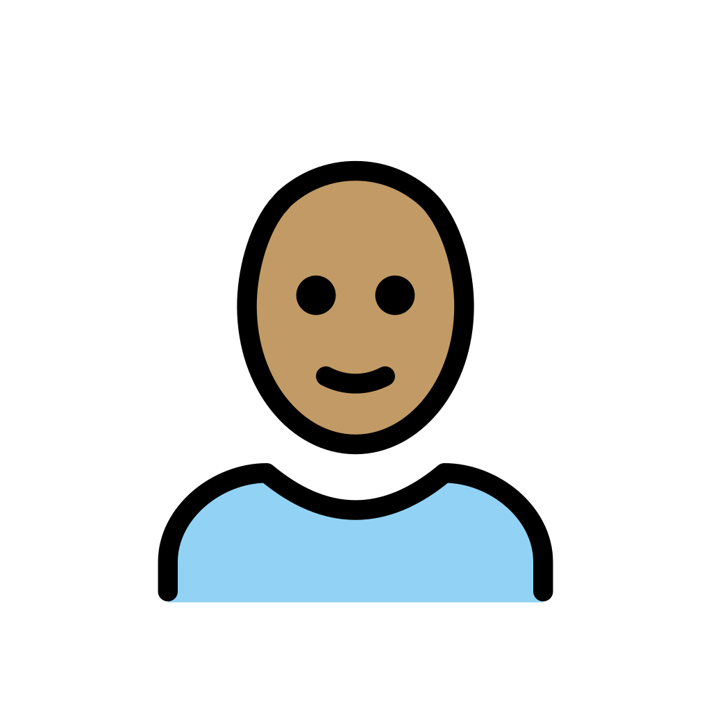 Ððð man medium skin tone bald emoji