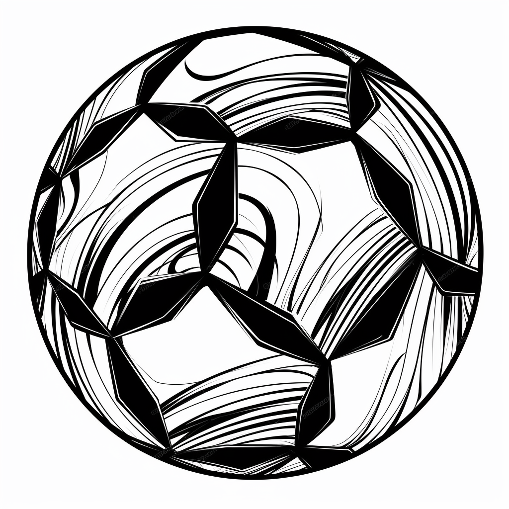 Clipart cartoon one soccer ball in the style of pierre