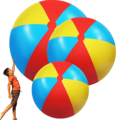 Pcs giant inflatable beach balls large rainbow color beach ball