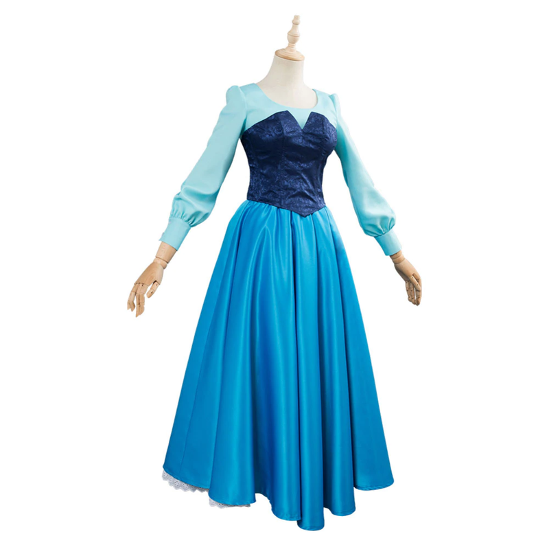 The little mermaid cosplay costume princess ariel costume blue dress women suit