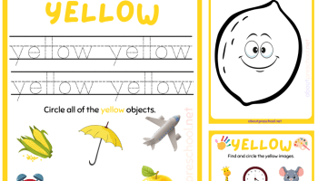 Color worksheets yellow