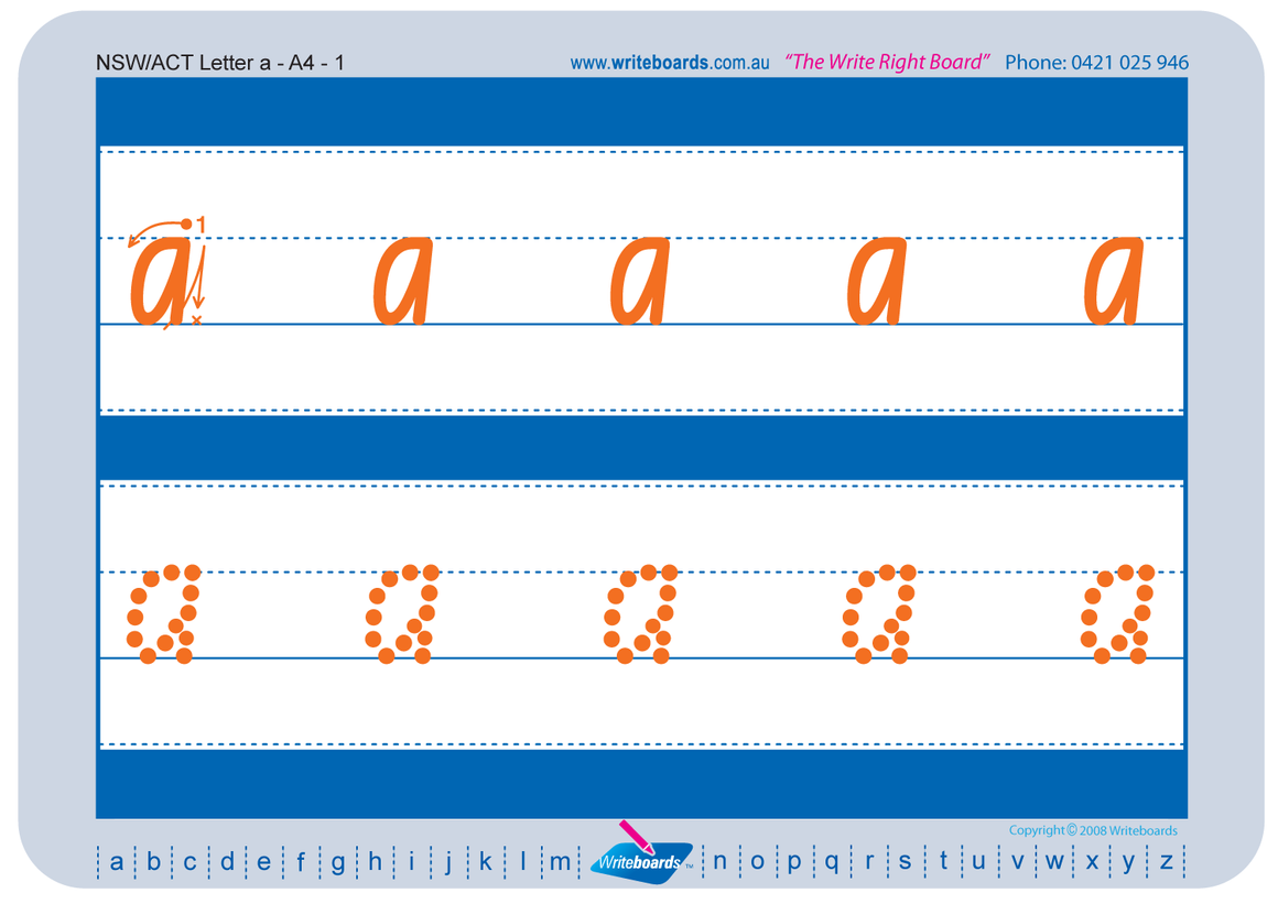 Nsw foundation font for childcare and preschools childrens writing board