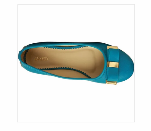 Synthetic bata blue ballerinas for woen size