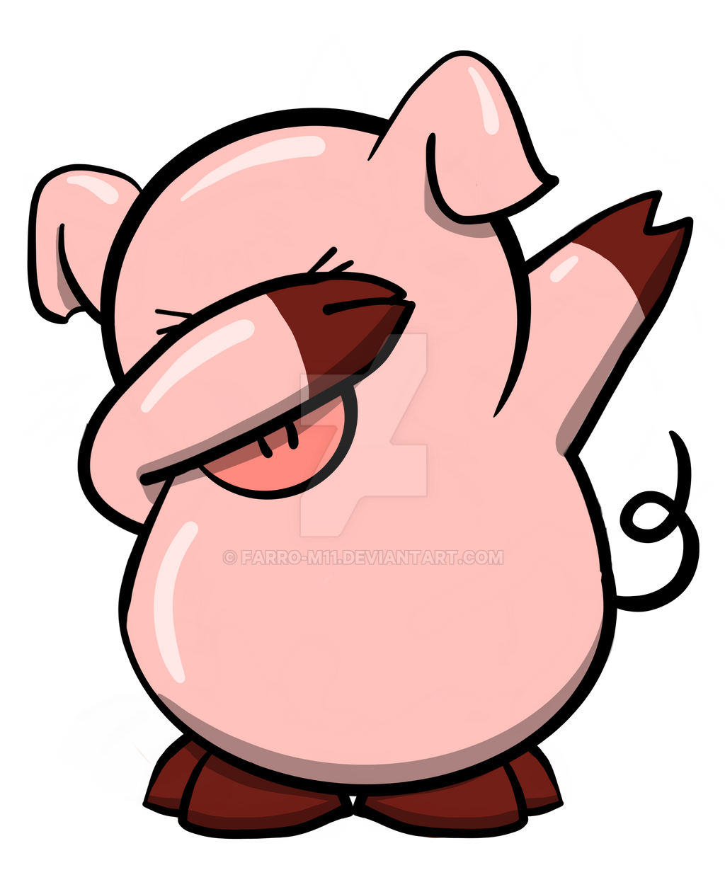 Dabbing animals pig by farro