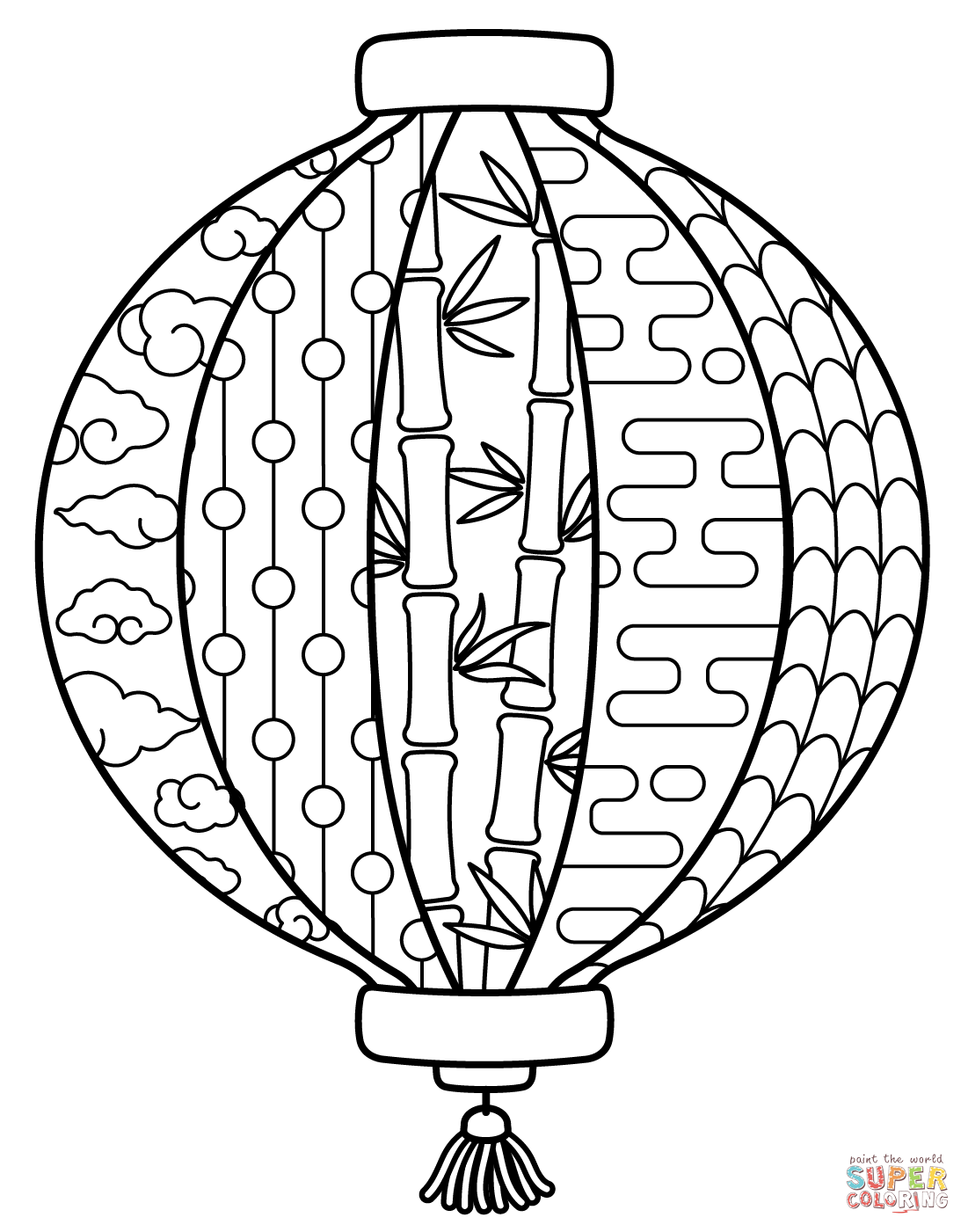 Chinese lantern coloring page free printable coloring pages