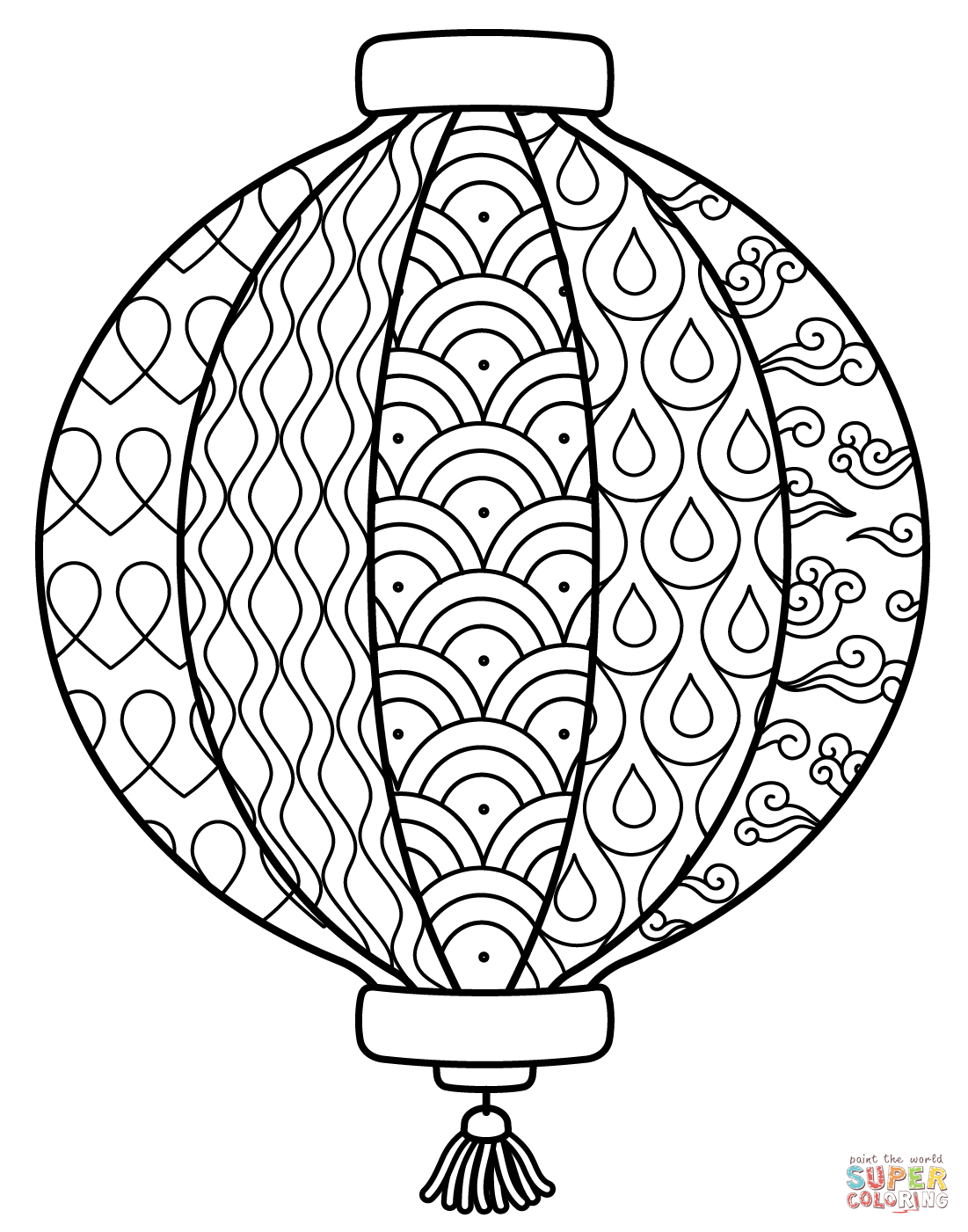 Chinese lantern coloring page free printable coloring pages