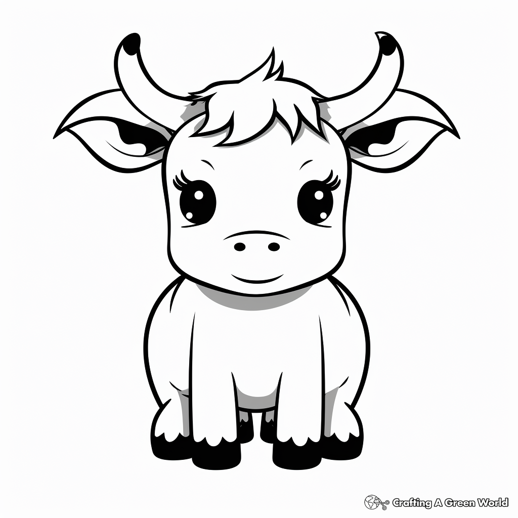 Kawaii cow coloring pages