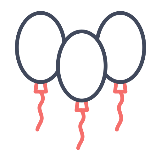 Balloons generic color outline icon