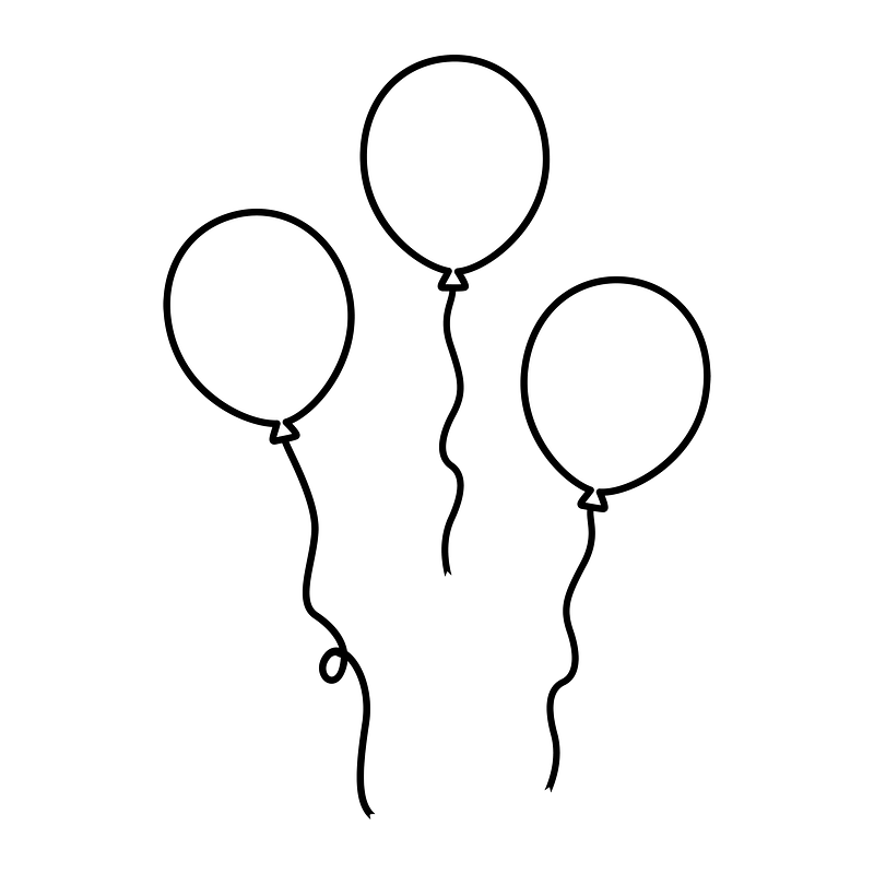 Balloon black white outline images free photos png stickers wallpapers backgrounds