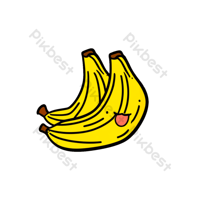 Cartoon doodle pair of bananas png png images psd free download