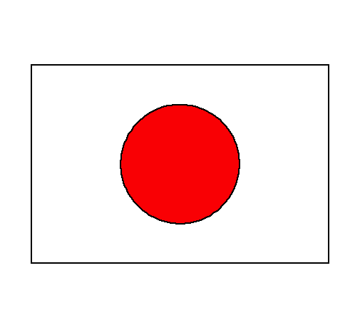 De la bandera de japon para colorear