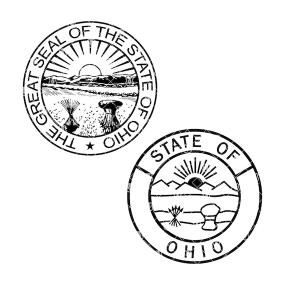 Paquete svg del sello del estado de ohio gran paquete png del sello de ohio imãgenes prediseãadas en capas con forma de sello del estado de oh