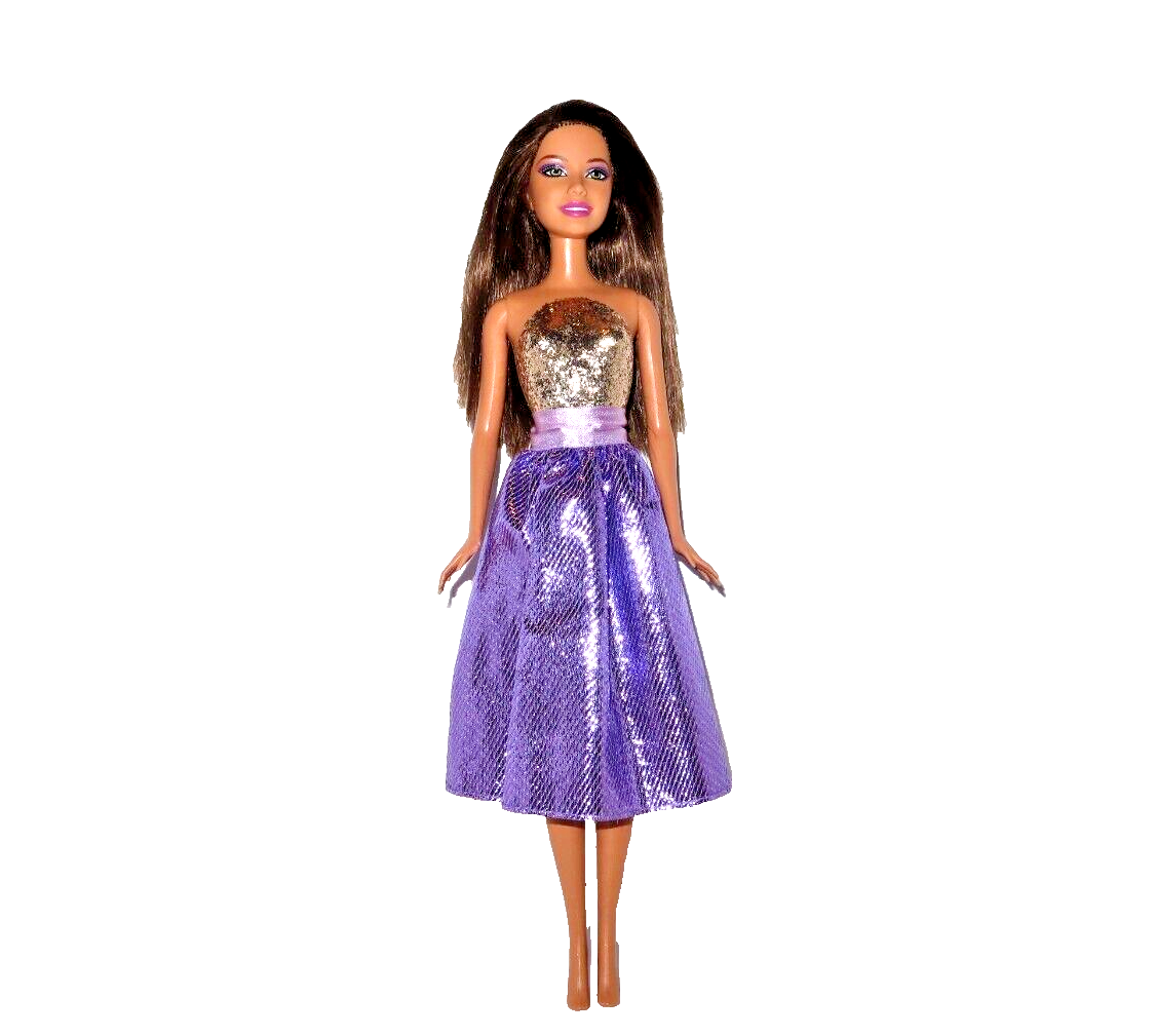 Mattel dazzling beautiful teresa princess doll gold glitter purple dress