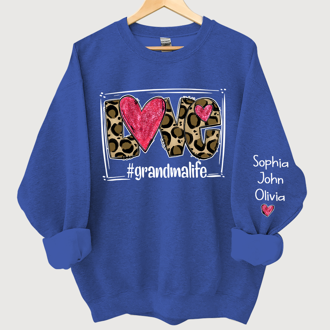 Lofaris love grandmalife leopard grandkids custom sweatshirt
