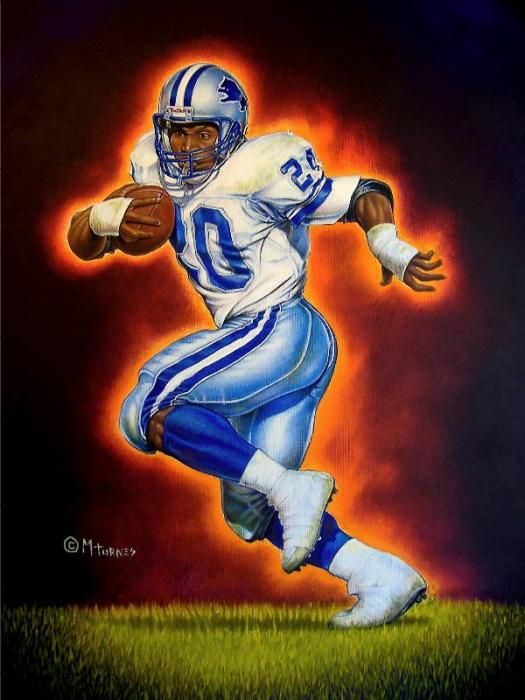 Detroit Lions Barry Sanders Poster by Joe Hamilton - Fine Art America