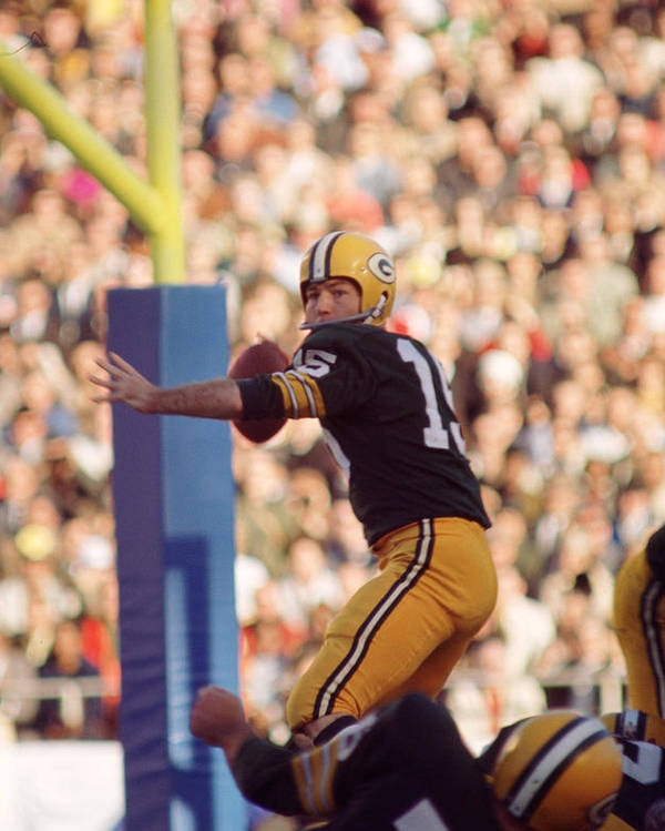 Bart starr throwing poster by retro images archive