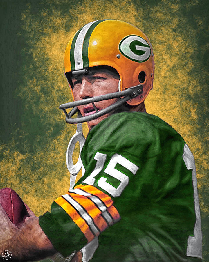 Bart starr digital art by rick wiles