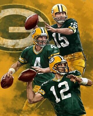 Brett favre aaron rodgers bart starr x photo green bay packers nfl football