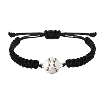 Adjustable baseball rope bracelet