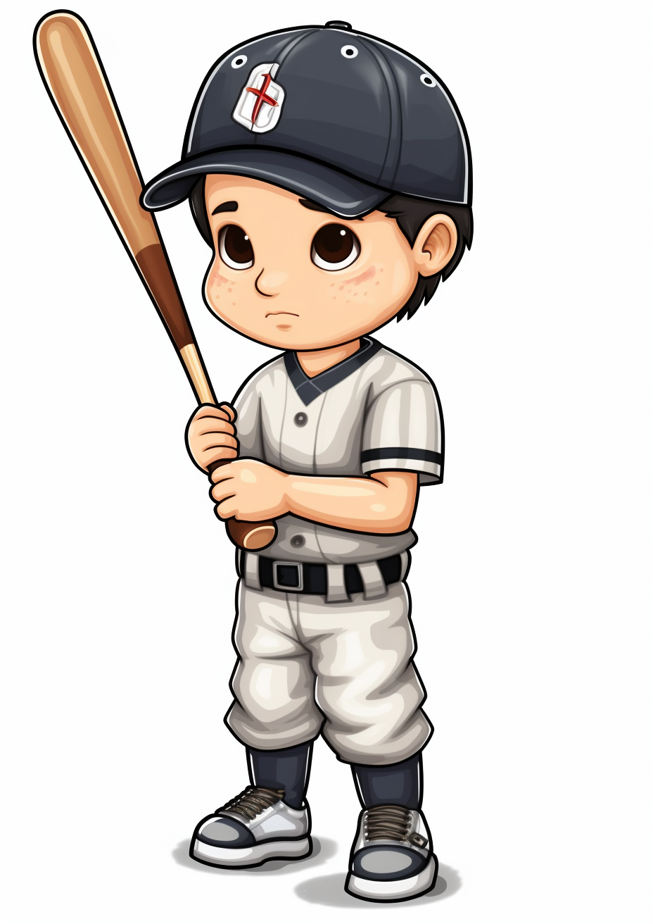 Baseball clipart boy boy with a bat png download in the style of horizontal stripes caricature