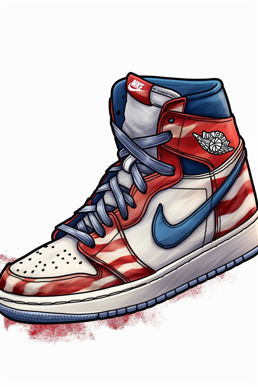 The nike air jordan retro og sneaker in the style of the american flag sneakers