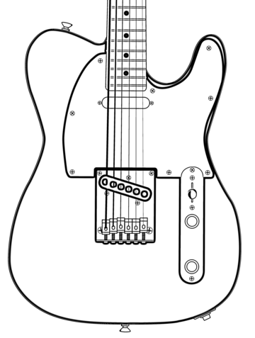 Guitar outline png vector psd and clipart with transparent background for free download