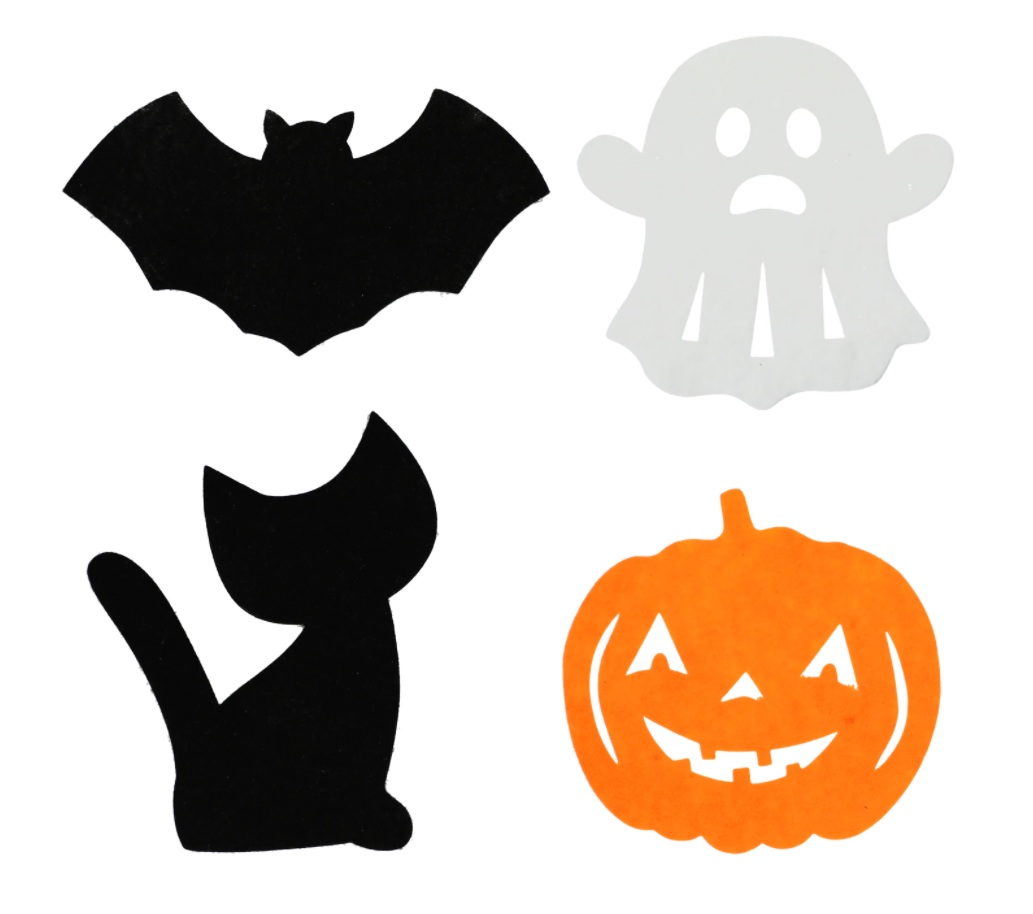 Halloween felt shapes pumpkins ghost cat bat choice