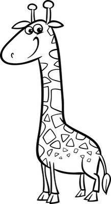 Bath mat giraffe cartoon coloring page