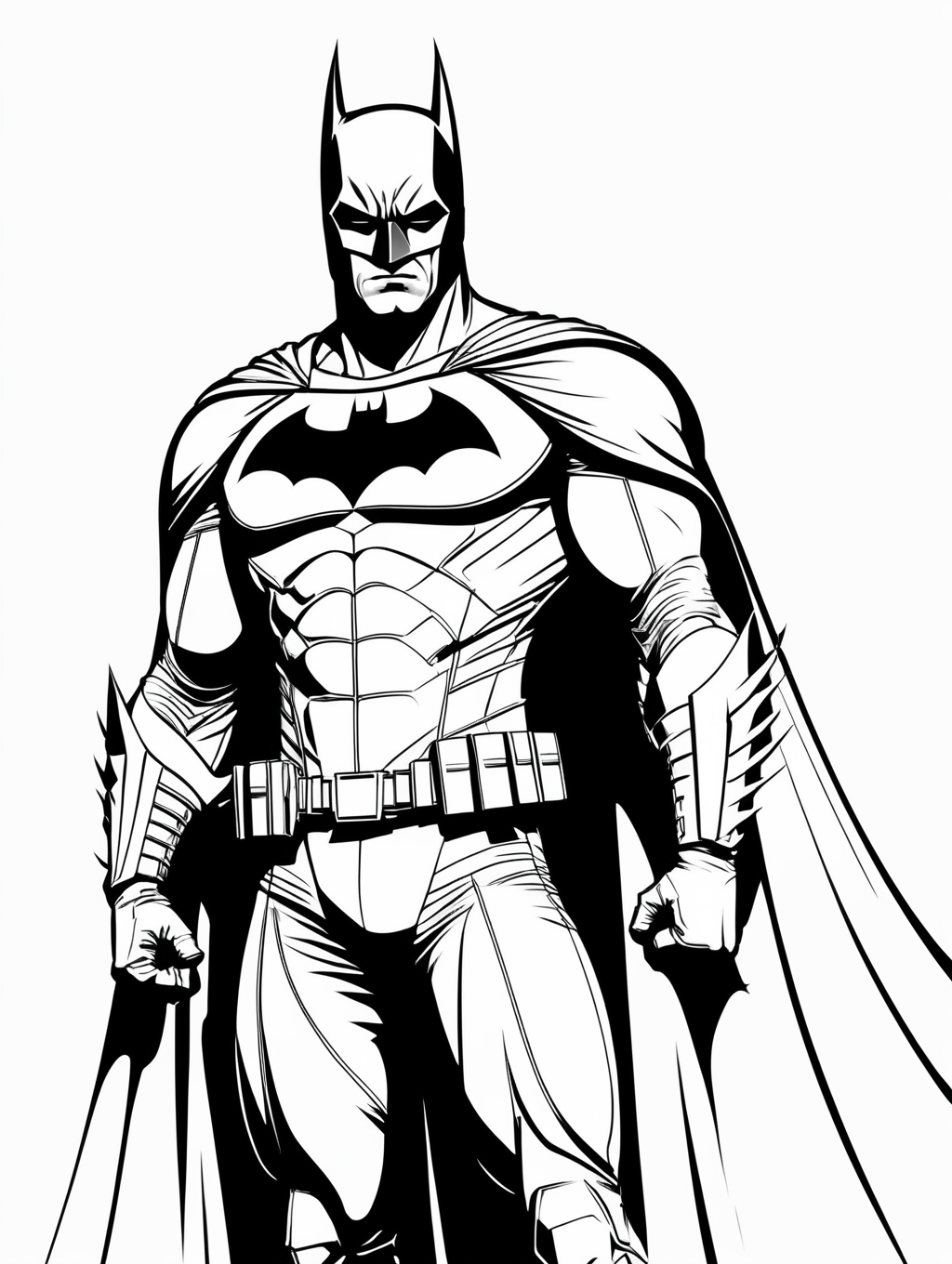 Premium free images batman in the style of basic simple line art vector comic art on white background